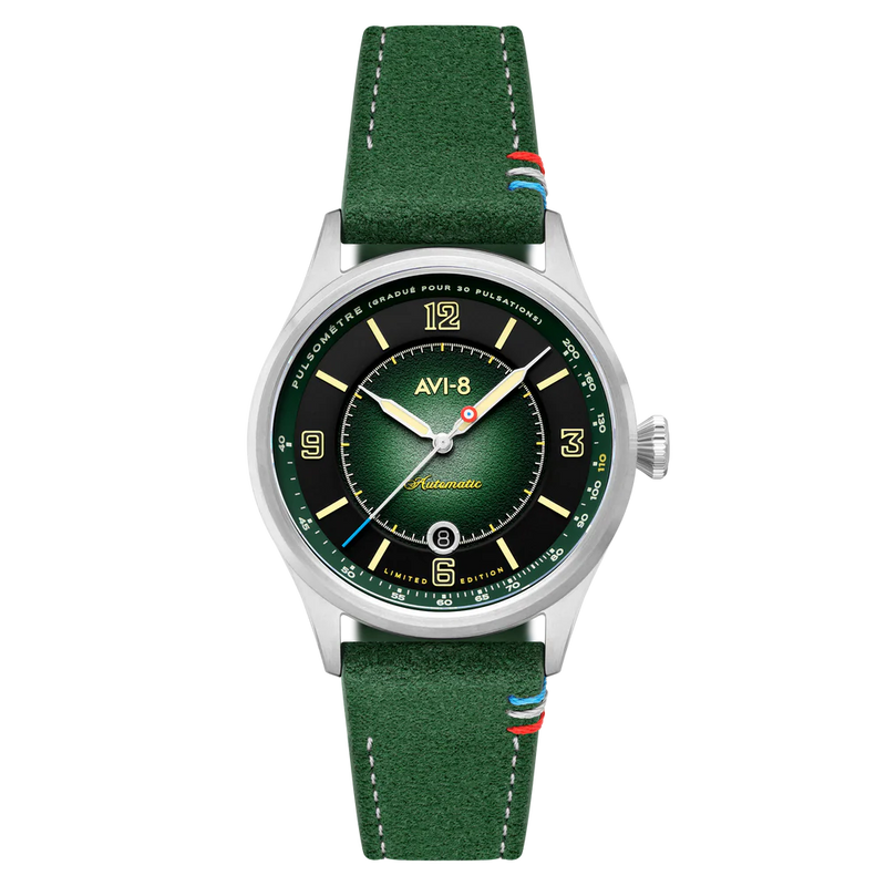 AVI-8 : Flyboy Lafayette Automatic 110th Anniversary Limited Edition Mossy Hue AVI-8 Av4153 01