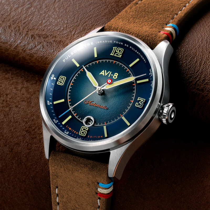 AVI-8 : Flyboy Lafayette Automatic 110th Anniversary Limited Edition Blue Horizon AV- 4153 02