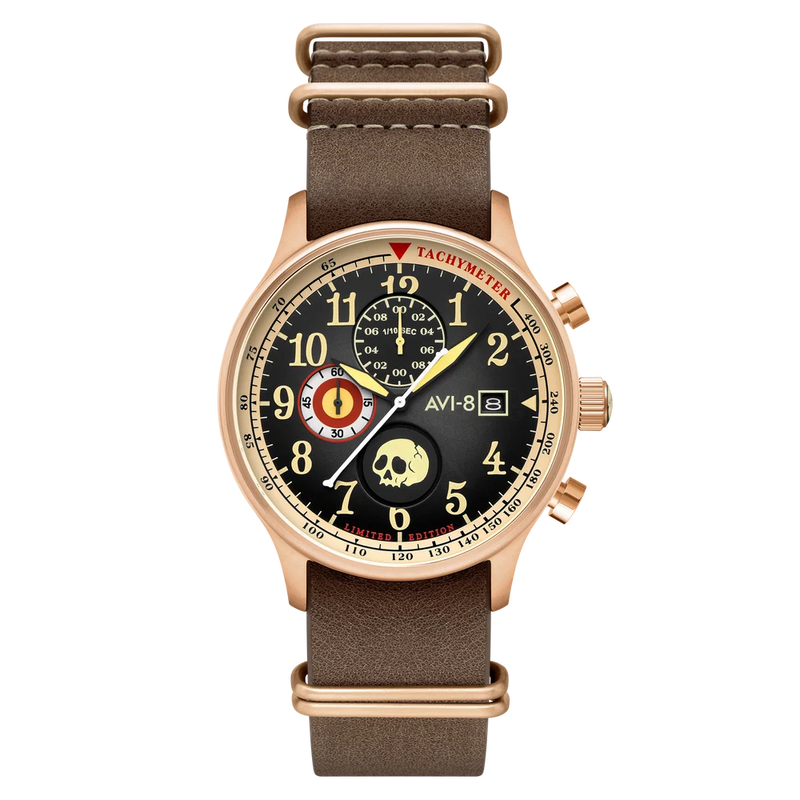 AVI-8 : Avi-8 X Mr. Skelly Hawker Hurricane Classic Chronograph 1924us, Édition Limitée