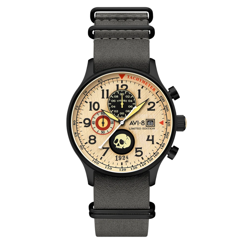 AVI-8 : Avi-8 X Mr. Skelly Hawker Hurricane Classic Chronograph 1924us, Édition Limitée
