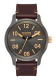 NIXON : Patrol Leather Gunmetal/ Gold 1243-595-00