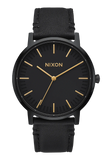 NIXON : Porter Leather All Black/ Gold A1058 1031-00