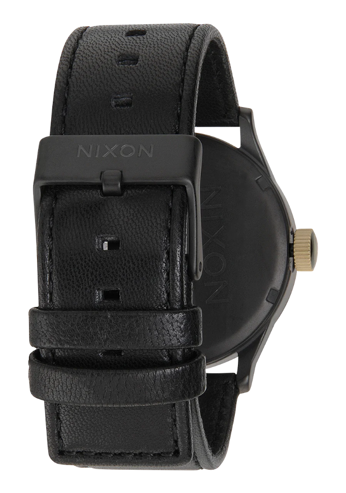 NIXON : Sentry Leather Matte Black Cuire, A105 1041-00