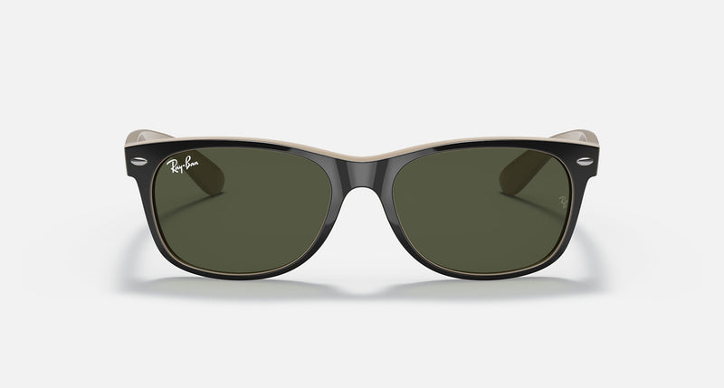 RAY-BAN : Ray-Ban Wayfarer, Noir Poli Vert, Rb2132 875 52
