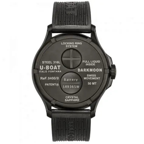 U-BOAT : U-Boat 8466 Darkmoon Red Rubber Strap