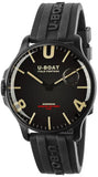 U-BOAT : U-Boat Darkmoon 44mm 8464 Black dial rubber strap