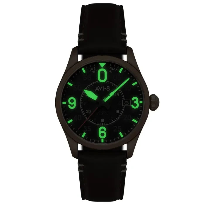 AVI-8 : Avi-8 Spitfire Smith Automatic Noir Vieilli  Av-4090-06