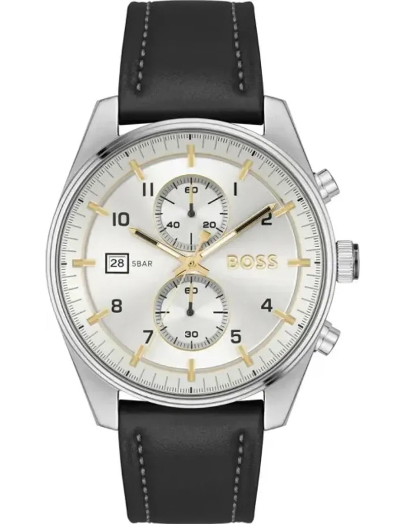 HUGO BOSS Boss 1514147 Skytraveller Chronographe Acier/ Cuir Noir