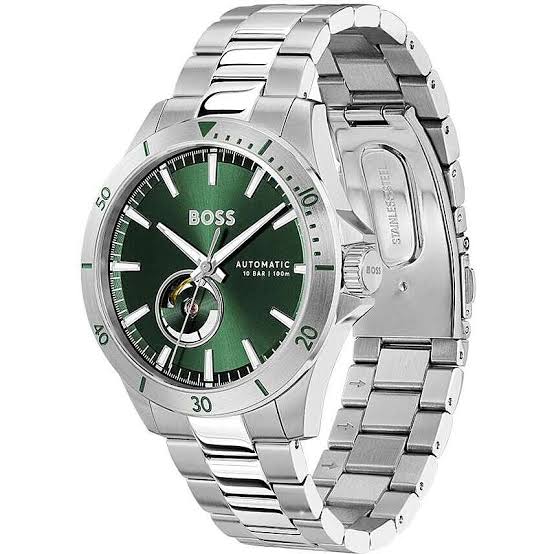 HUGO BOSS : Boss Troper Automatic Argent/ Vert
