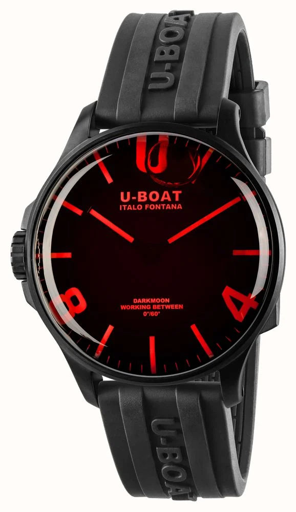 U-BOAT : U-Boat Darkmoon Red Rubber Strap