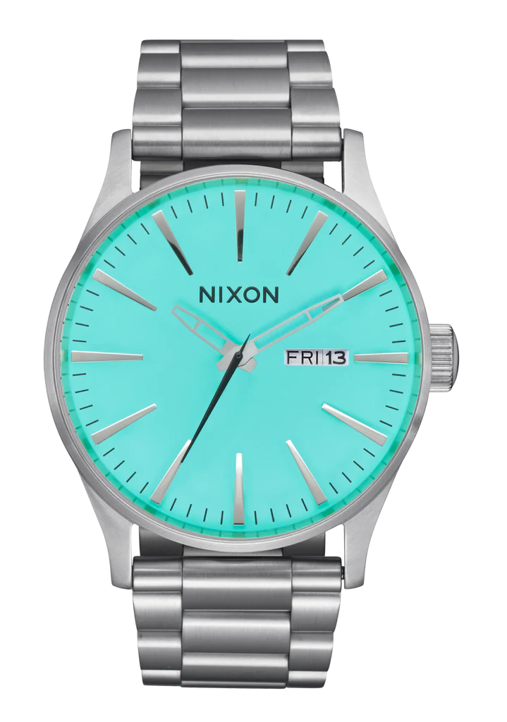 NIXON : Nixon Sentry SS, Silver/ Turquoise, A356 2084-00