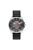 Diesel : MS9 automatic three-hand black leather watch, Dz1966