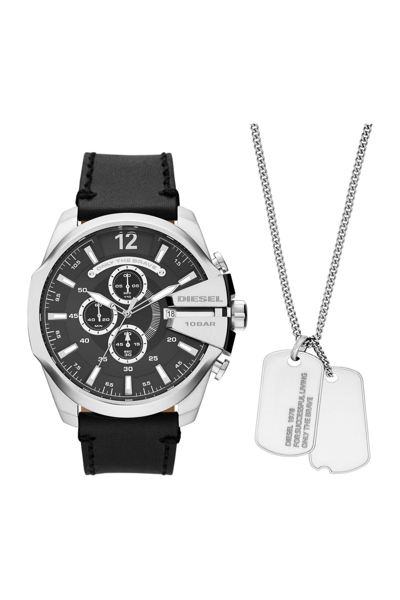 Diesel :Mega Chief watch and necklace set, Dz4559