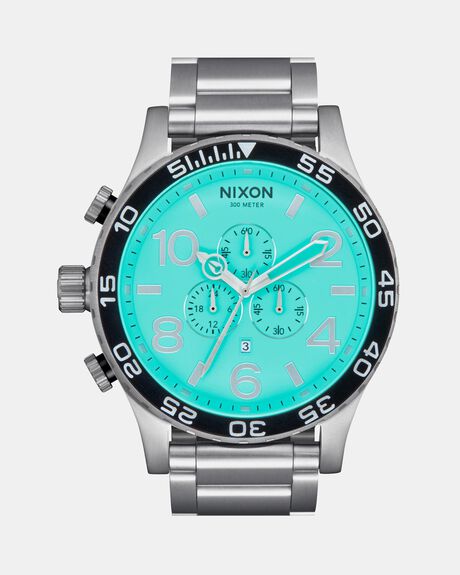 NIXON : Nixon Chrono, Silver/ Turquoise
