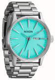 NIXON : Nixon Sentry SS, Silver/ Turquoise, A356 2084-00