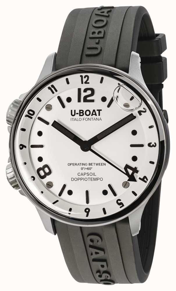 U-BOAT : Capsoil Doppiotepo, 8888-A, White Dial